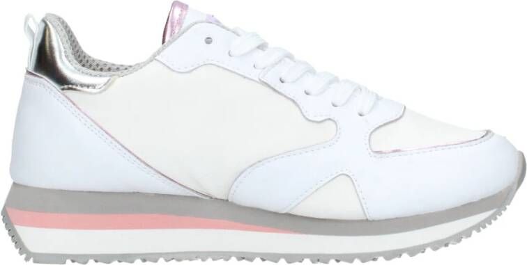 Alberto Guardiani Retro Stijl Leder Nylon Sneakers White Dames