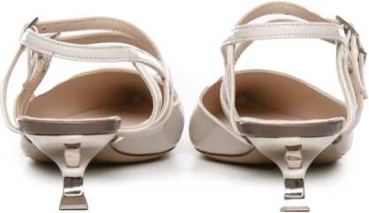 Alchimia Stiletto Sandaal met Bandjes in Wit Bruin White Dames