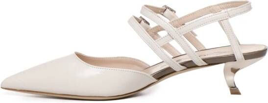 Alchimia Stiletto Sandaal met Bandjes in Wit Bruin White Dames