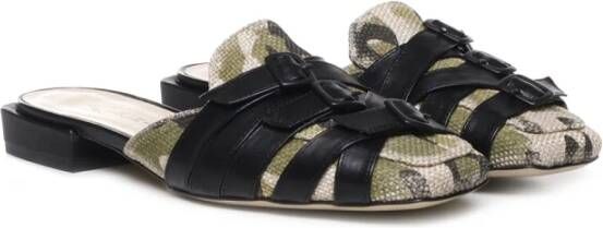 Alchimia Zwarte Camouflage Sandalen met Gespen Black Dames
