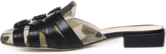 Alchimia Zwarte Camouflage Sandalen met Gespen Black Dames