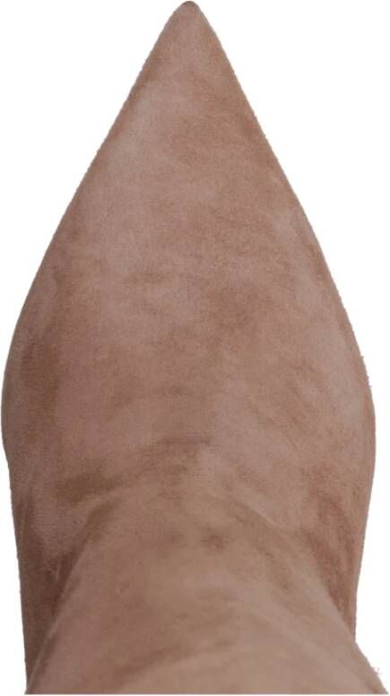 Aldo Castagna Beige Suède Puntige Neus Knie Laarzen Beige Dames