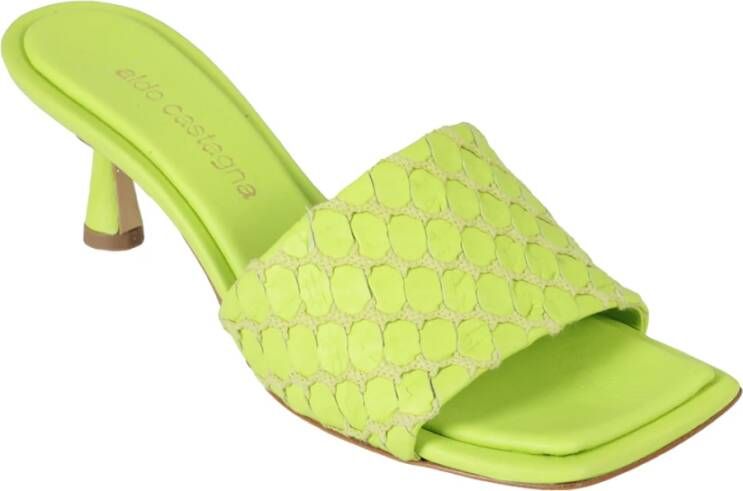 Aldo Castagna Heeled Mules Green Dames