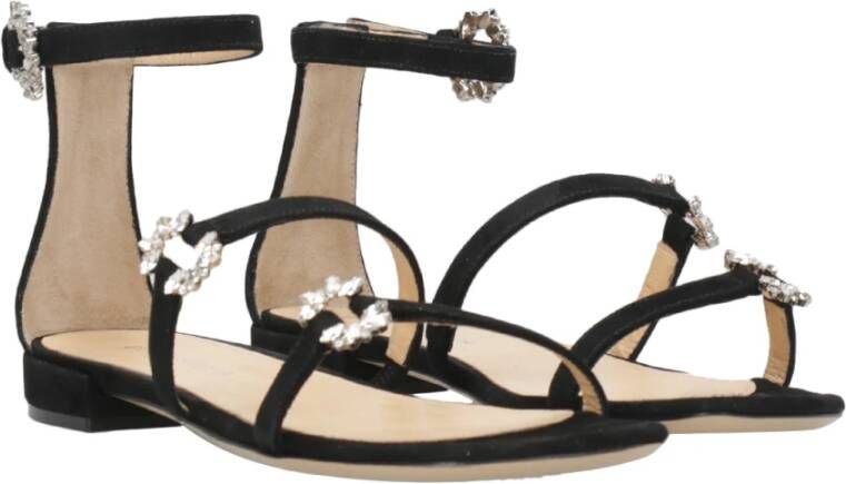 Aldo Castagna Platte sandalen Zwart Dames