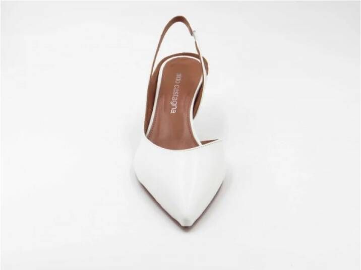 Aldo Castagna Wit leren Décolleté met 50mm hak White Dames