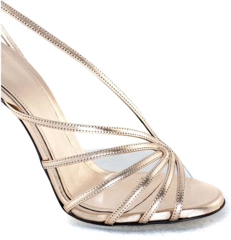 Alevi Milano Nude Leren Sandalen met Parel Detail