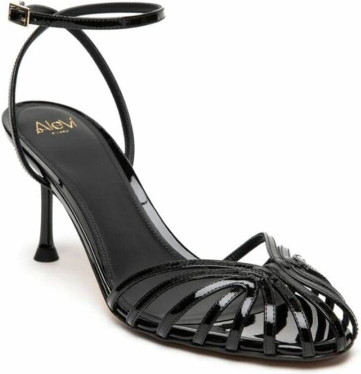 Alevi Milano Zwarte Lakleren Kooi Sandalen Black Dames