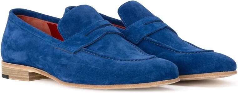 Alexander 1910 Blauwe Kalfsleren Mocassins Ss23 Blue Heren