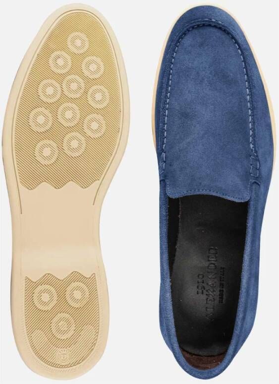 Alexander 1910 Groene Loafer Schoenen voor Mannen Blue Heren