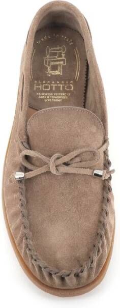 Alexander Hotto Beige Suède Mocassin Sandalen Beige Heren