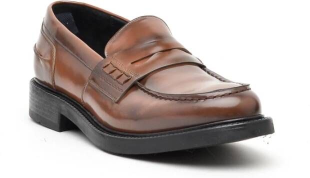 Alexander Hotto Bruin Leren Loafer Memory Foam Zool Brown Heren