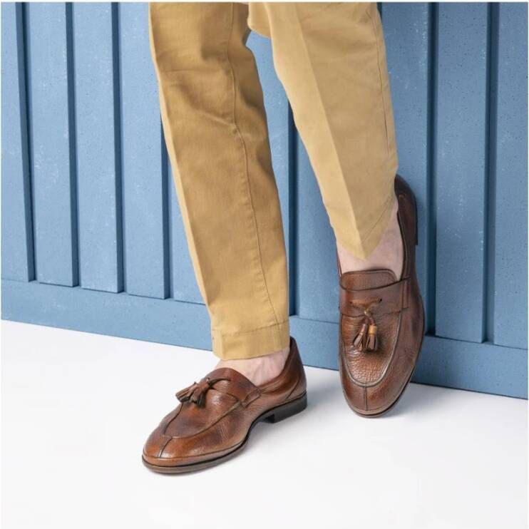 Alexander Hotto Bruine Hertenleren Loafer Schoen Brown Heren
