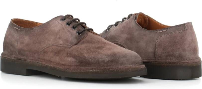 Alexander Hotto Bruine Suède Ronde Neus Derby Schoenen Brown Heren