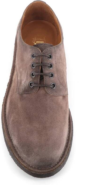 Alexander Hotto Bruine Suède Ronde Neus Derby Schoenen Brown Heren