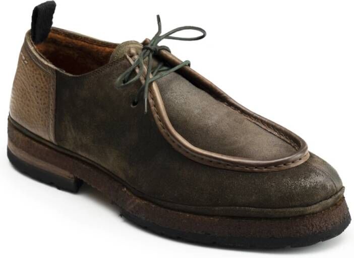 Alexander Hotto Bruine suède vintage stijl schoenen Green Heren