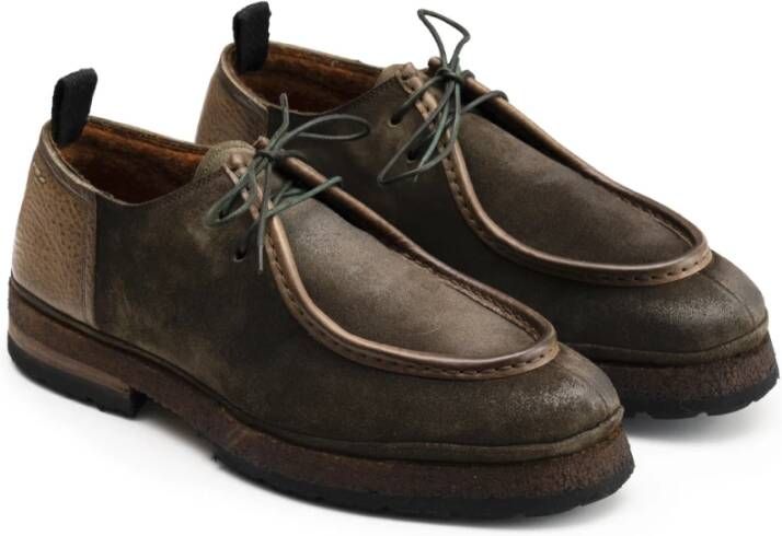 Alexander Hotto Bruine suède vintage stijl schoenen Green Heren