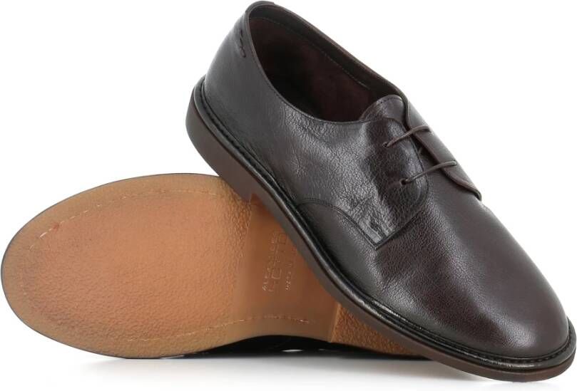 Alexander Hotto Donkerbruine Leren Derby Schoenen Brown Heren