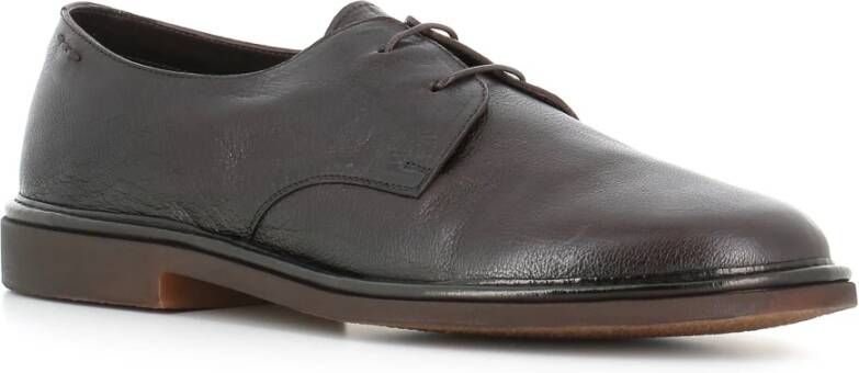Alexander Hotto Donkerbruine Leren Derby Schoenen Brown Heren
