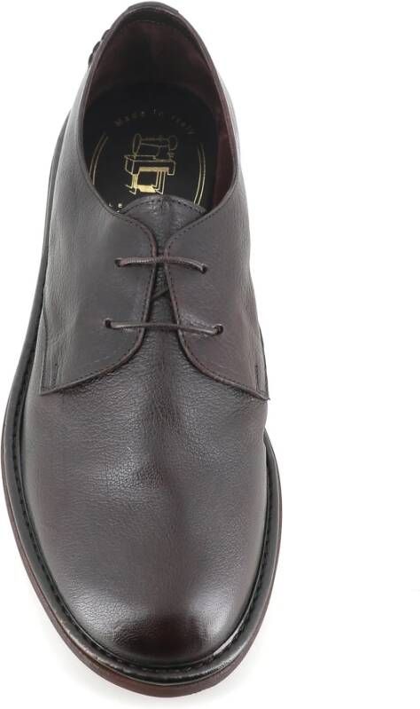 Alexander Hotto Donkerbruine Leren Derby Schoenen Brown Heren