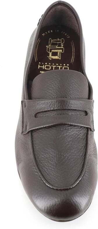 Alexander Hotto Donkerbruine Loafer Schoen van Zacht Leer Brown Heren