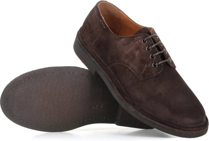 Alexander Hotto Donkerbruine platte schoenen ronde neus Brown Heren