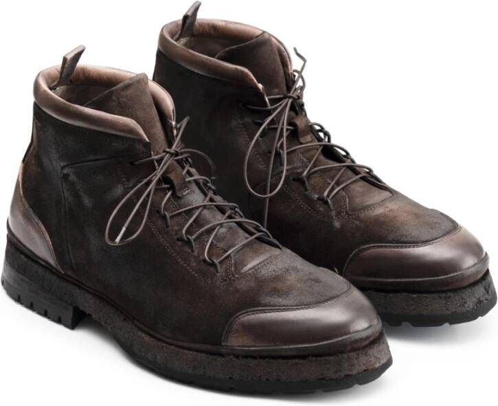 Alexander Hotto Leren Bergschoenen Veterschoen Enkel Brown Heren