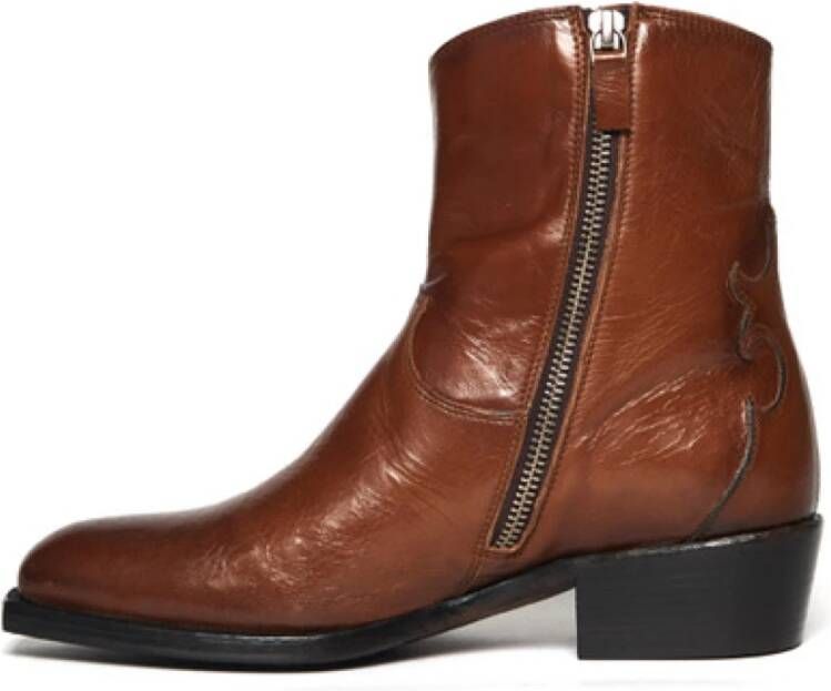 Alexander Hotto Leren enkellaars met 40mm hak