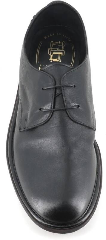 Alexander Hotto Zwarte leren Derby schoenen Black Heren