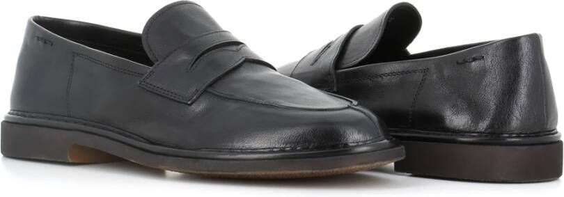 Alexander Hotto Zwarte leren mocassin met rubberen zool Black Heren