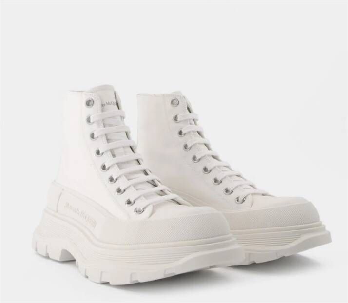 alexander mcqueen Tread Slick Leren Sneakers Wit Dames