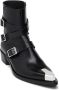 Alexander mcqueen Punk Enkellaarzen Leer Zwart Zilver Black Heren - Thumbnail 3