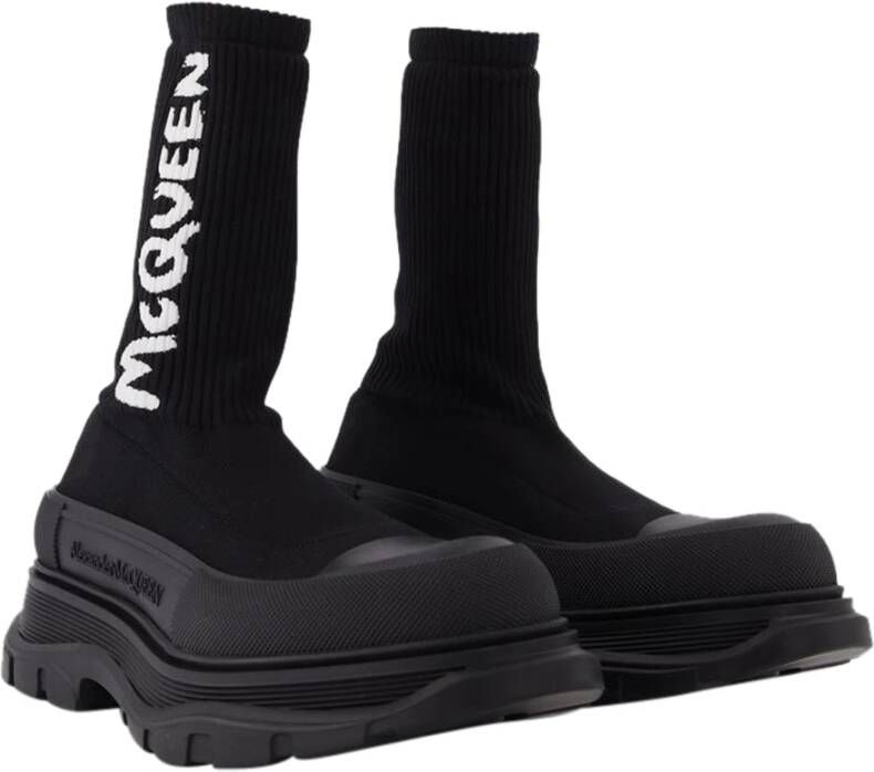 alexander mcqueen Zwarte Tread Slick Sock Laarzen Zwart Heren