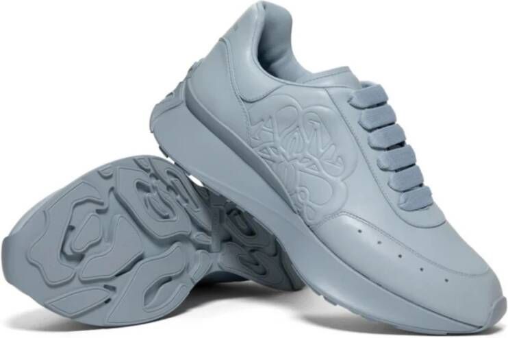 Alexander McQueen Blauw Zilver Sprint Runner Sneakers