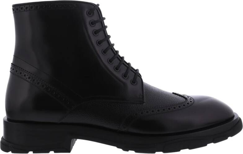 alexander mcqueen Leren Rubber Scoffle Laarzen Zwart Heren