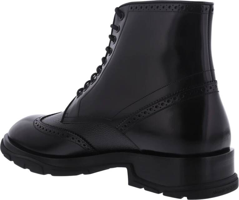 alexander mcqueen Leren Rubber Scoffle Laarzen Zwart Heren