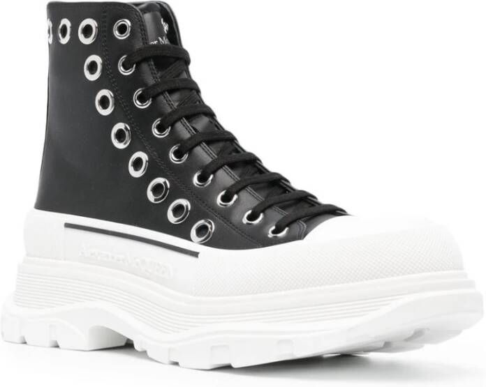 alexander mcqueen Zwarte Tread Slick Enkellaarzen Zwart Heren