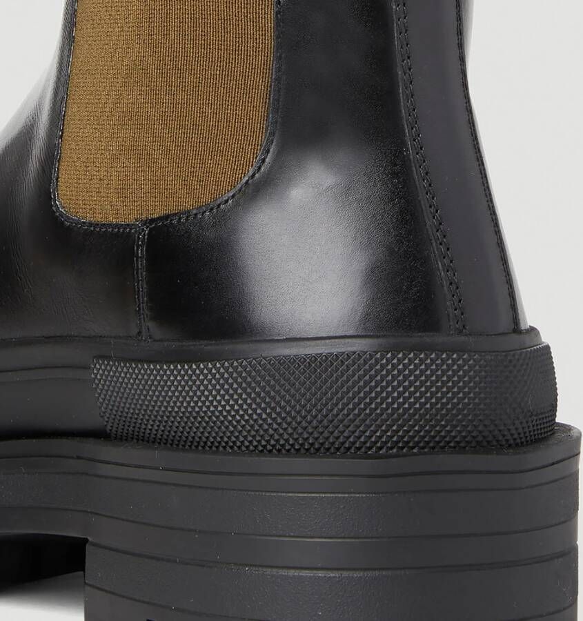 alexander mcqueen Stack Chelsea Boots Leer Moderne Stijl Zwart Heren