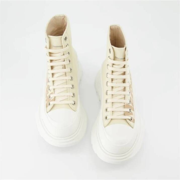 alexander mcqueen Tread Slick Graffiti Sneakers Beige Dames