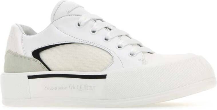 alexander mcqueen Canvas en Leren Plimsoll Sneakers White Heren