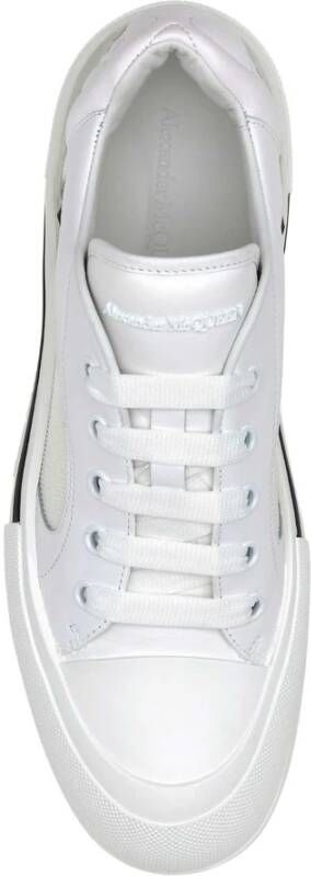 alexander mcqueen Canvas en Leren Plimsoll Sneakers White Heren