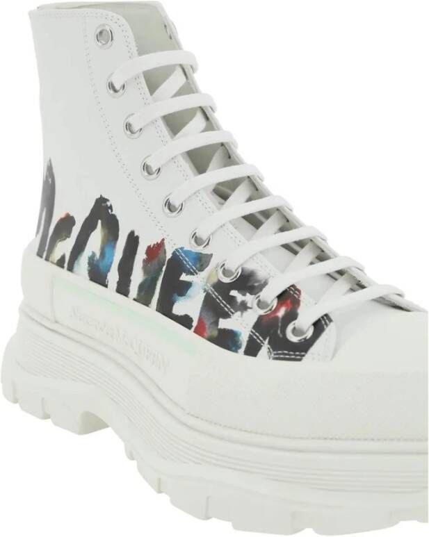 alexander mcqueen Canvas Tread Slick Sneakers White Heren