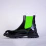 Alexander mcqueen Zwarte Leren Fluo Inzet Chelsea Laarzen Black - Thumbnail 4