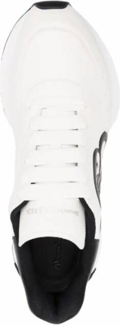 Alexander McQueen Crest-Print Damesneakers Zwart Wit