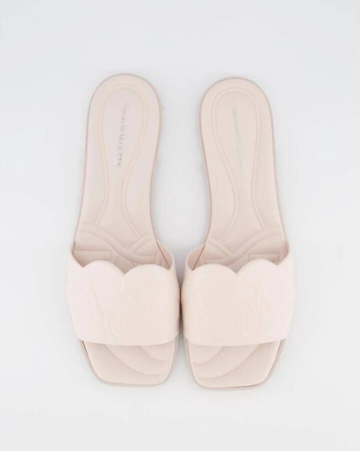 alexander mcqueen Dames Leren Slipper Logo Roze Pink Dames