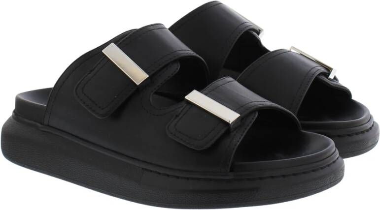 alexander mcqueen Dames Sandal Leath S.Rubb. Matt Veg. Black Dames