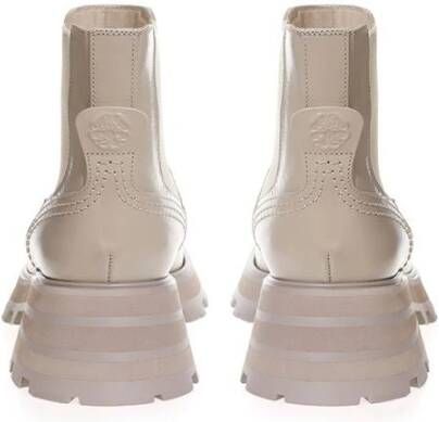 alexander mcqueen Elegante Grijze Leren Laarzen Gray Dames