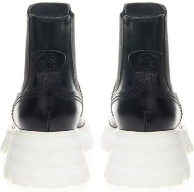 alexander mcqueen Elegante leren laarzen in tijdloos zwart Black Heren