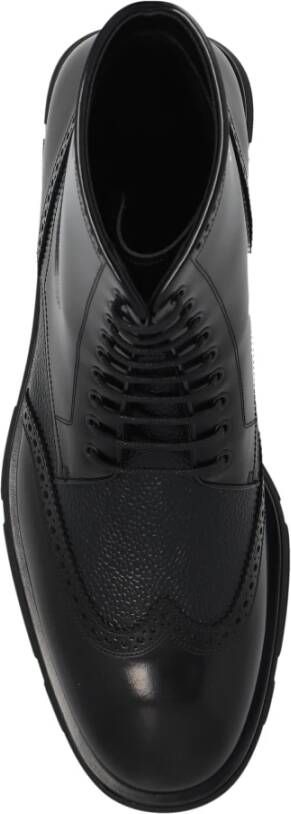 Alexander mcqueen Zwarte Leren Veterschoenen met Geborduurde Details Black Heren - Foto 10