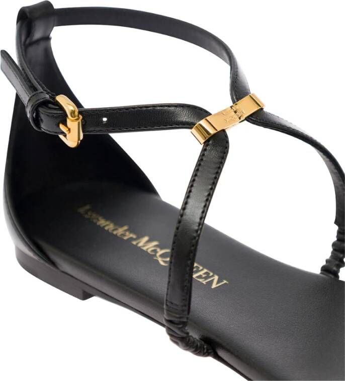 alexander mcqueen Flat Sandals Black Dames