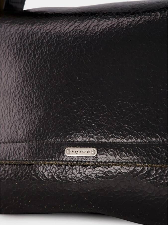 Alexander McQueen Gekraakt leren Slouch tas